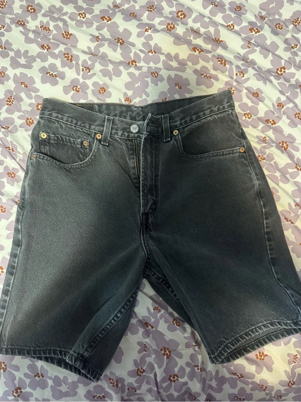 Levi's Black Washed Denim Shorts